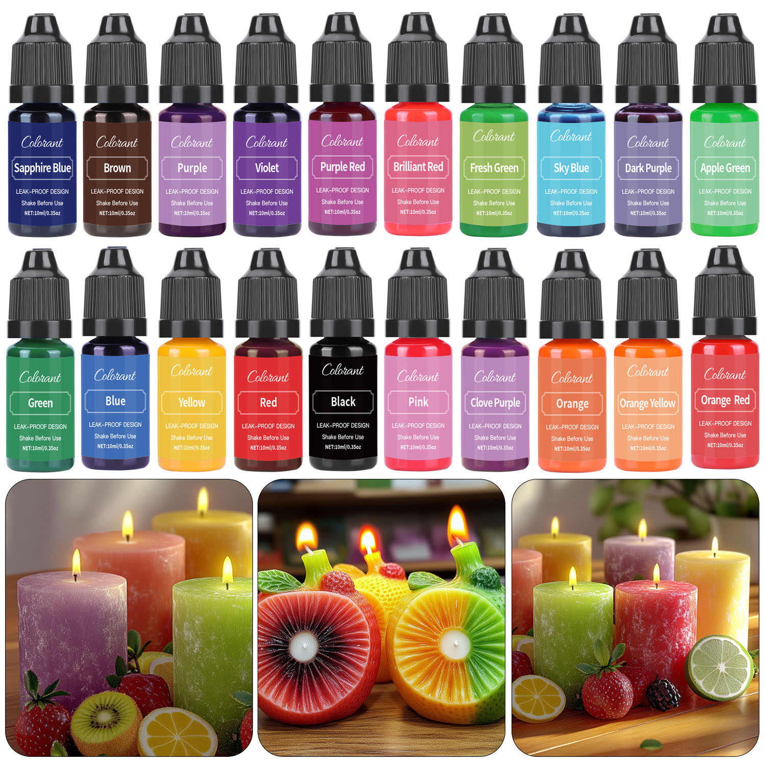Soap Making Ingredients - Liquid Candle Dye For Soy Wax