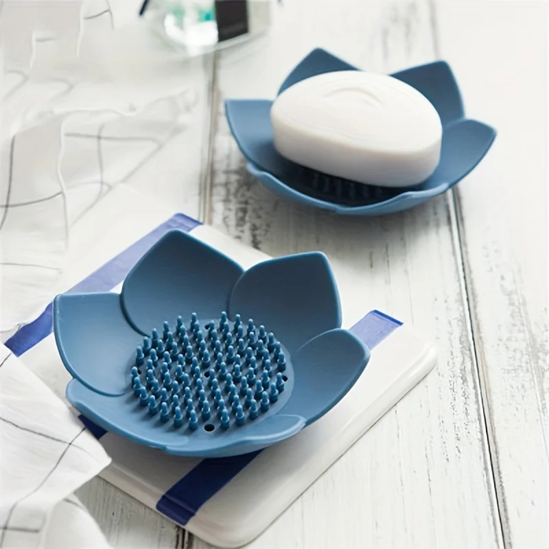 Soap Dish Draining - 1pcs Bathroom Soap Box Lotus Design