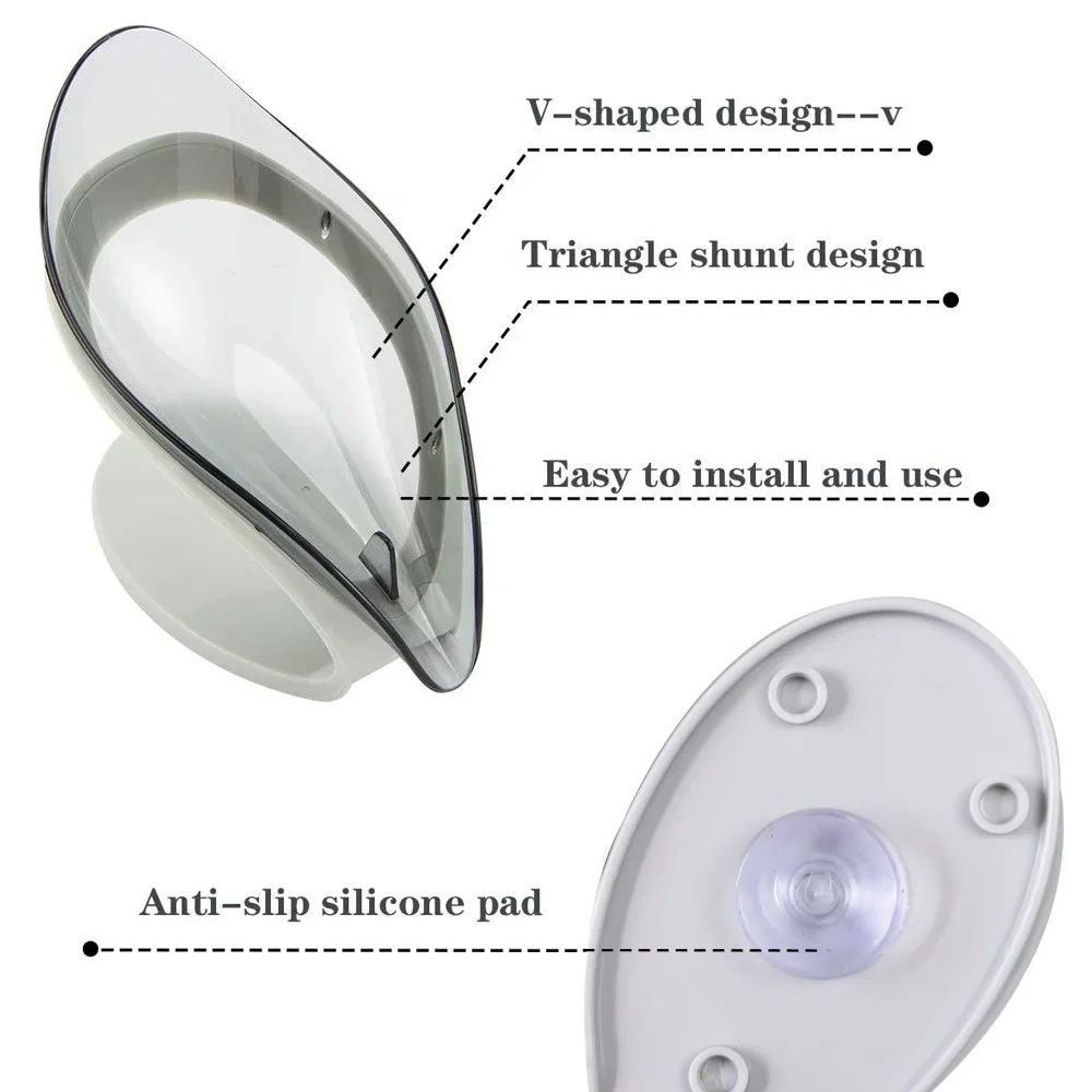 Leaf Soap Dish With Powerful S - огляд і ціна Soap Dish Draining