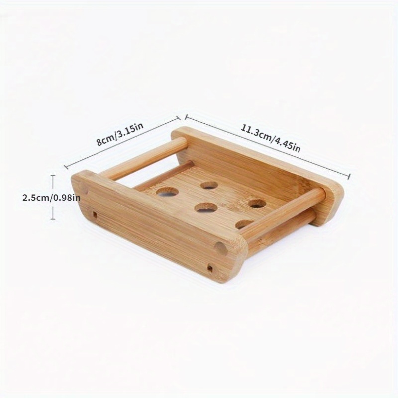 1Pc Bamboo Soap Box Oval Soap  - огляд і ціна Soap Dish Draining