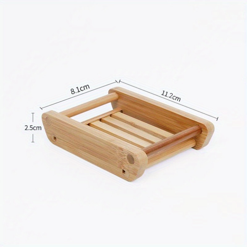 1Pc Bamboo Soap Box Oval Soap  - огляд і ціна Soap Dish Draining
