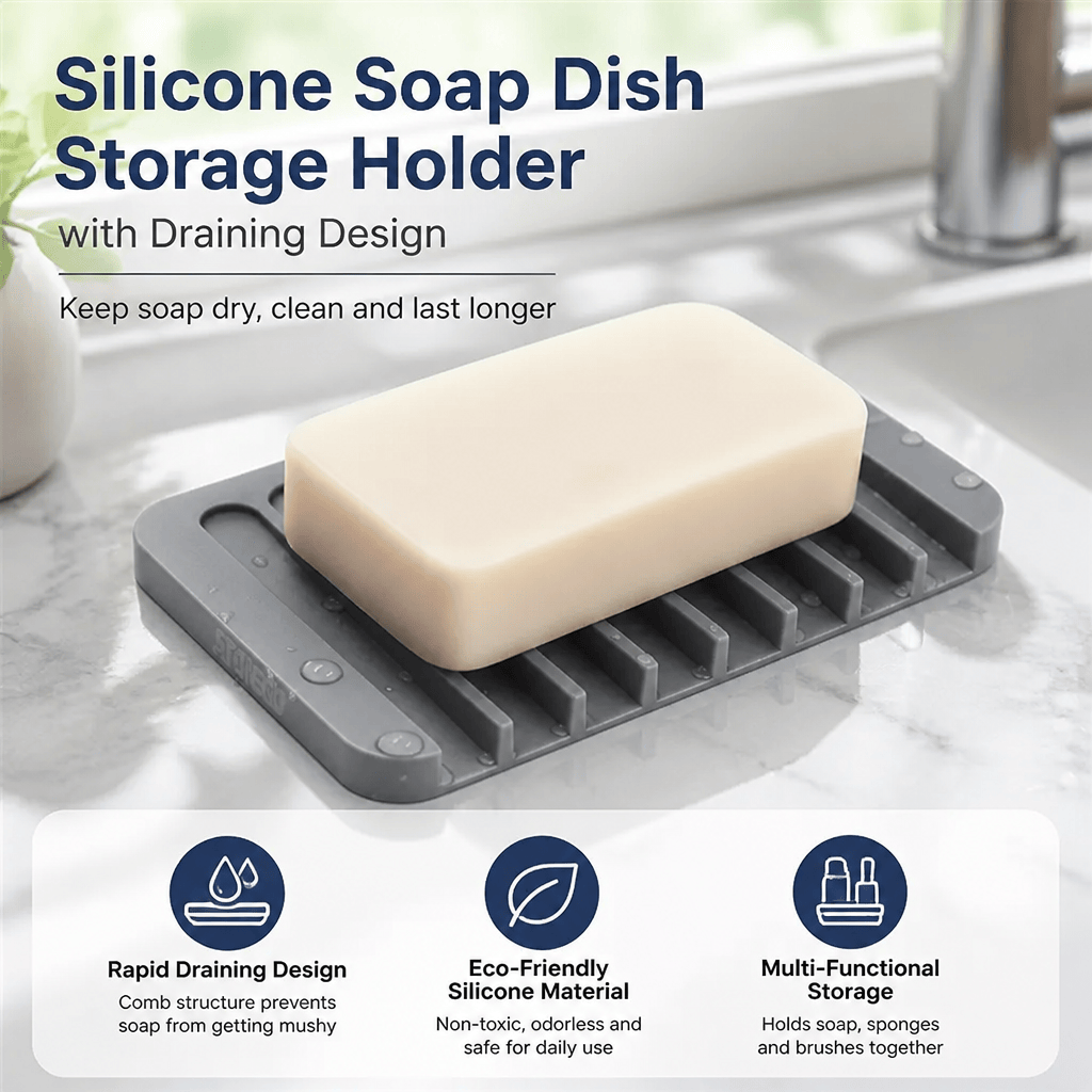 Silicone Soap Dish Draining Ho - огляд і ціна Soap Dish Draining