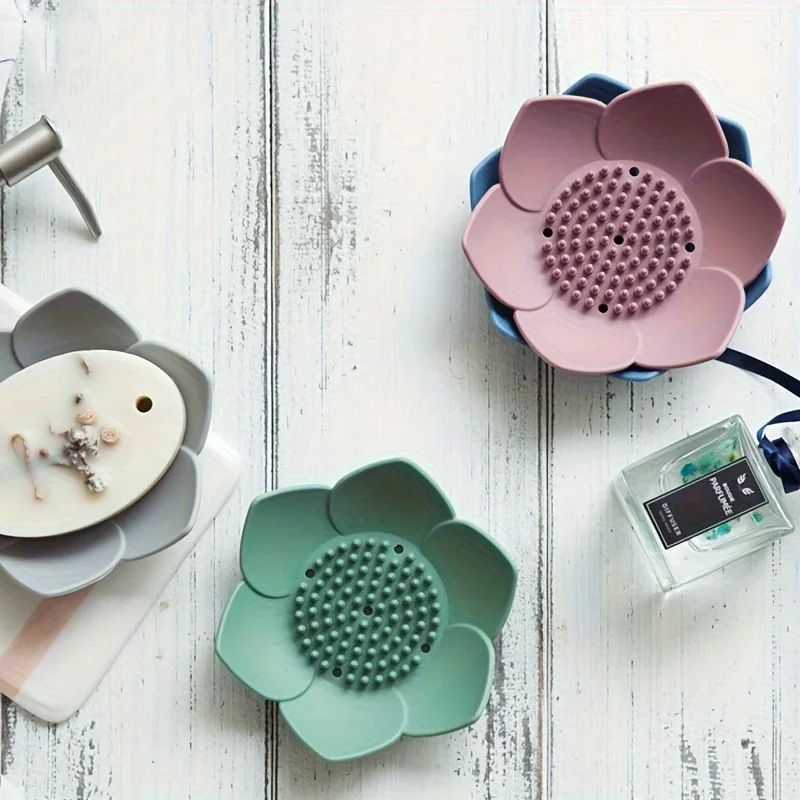 1pcs Bathroom Soap Box Lotus D - огляд і ціна Soap Dish Draining