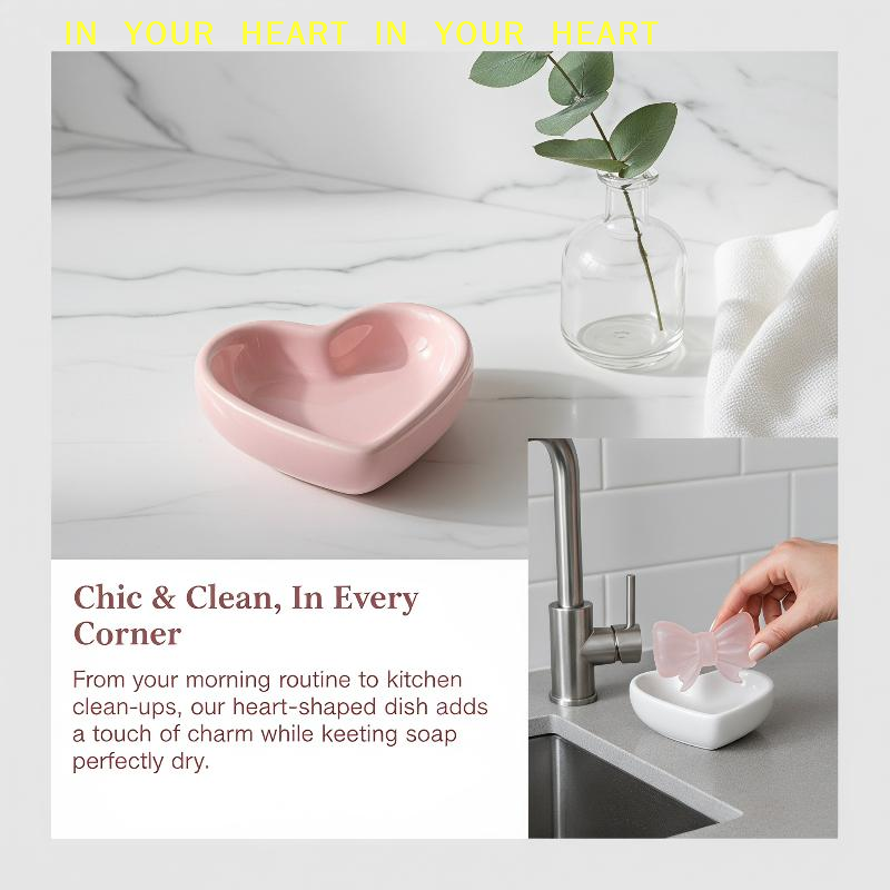 【X】Heart Shaped Soap Dish Cera - огляд і ціна Soap Dish Draining
